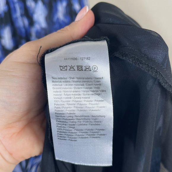 ML Monique Lhuilier Melanie Sleeveless Floral V Neck Pleated Gown Blue Size 4 - Picture 7 of 7